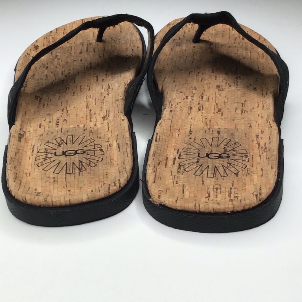 Black Ugg Braven Flip Flops.